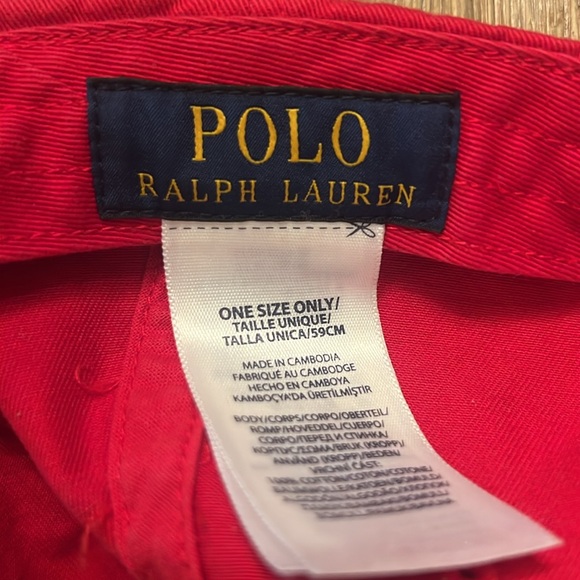 POLO RALPH LAUREN BIG PONY 3 CLASSIC SPORT BASEBALL CAP RED NAVY HAT UNISEXCHINO - Picture 6 of 6